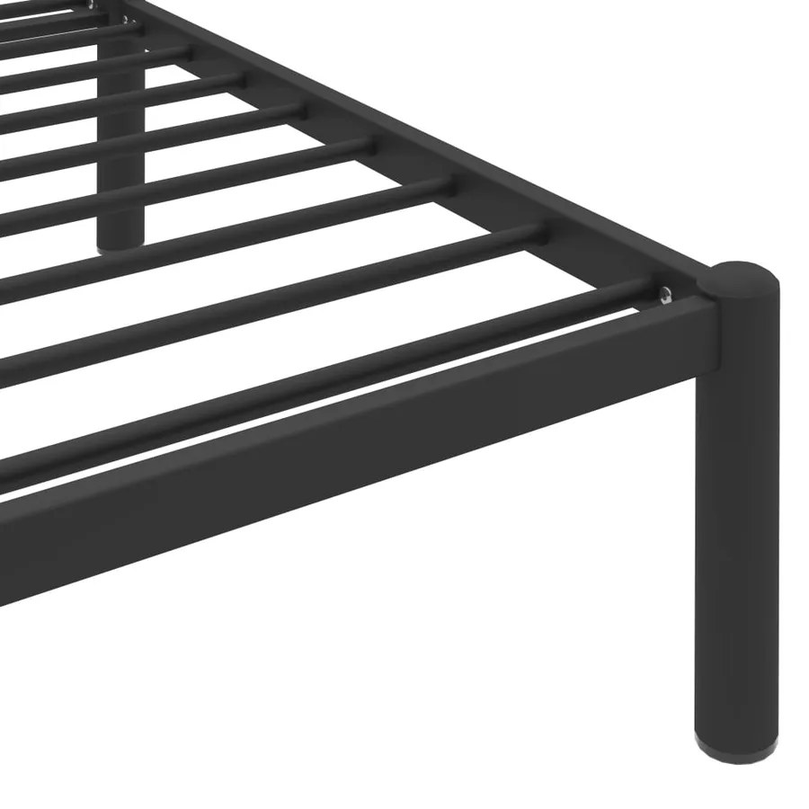 Cadre de lit sans matelas noir métal 200x200 cm - 6