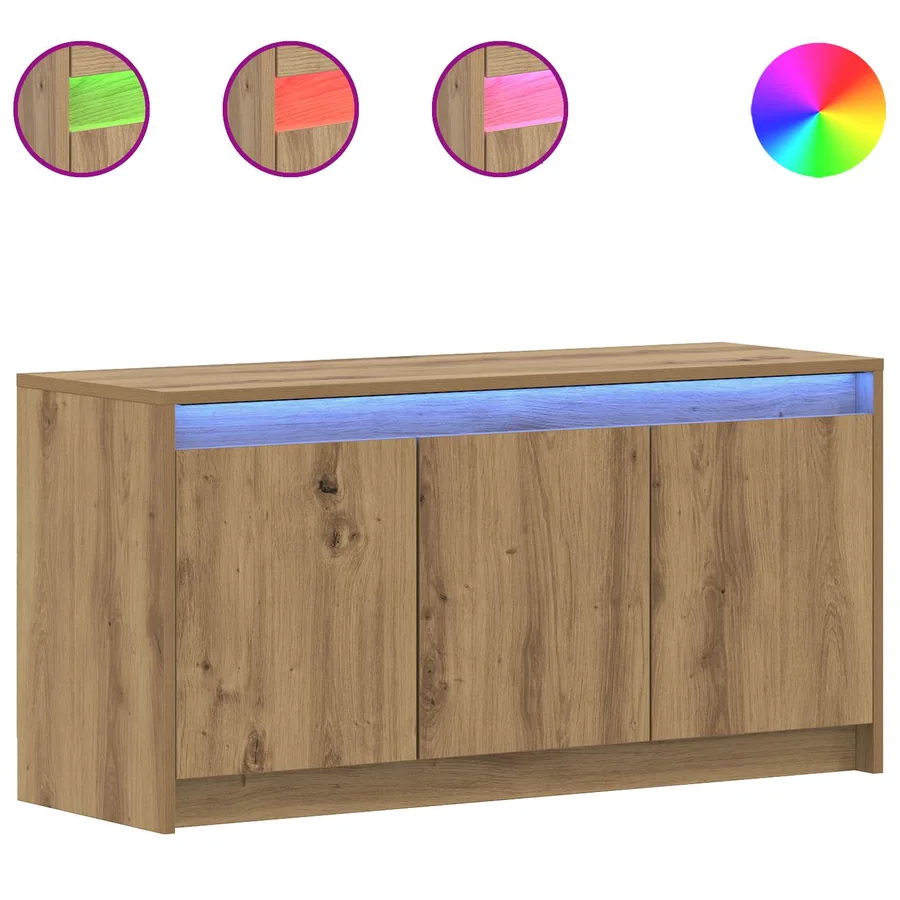 Meuble TV 100 x 34 x 50 cm Chêne artisanal Bois d'ingénierie