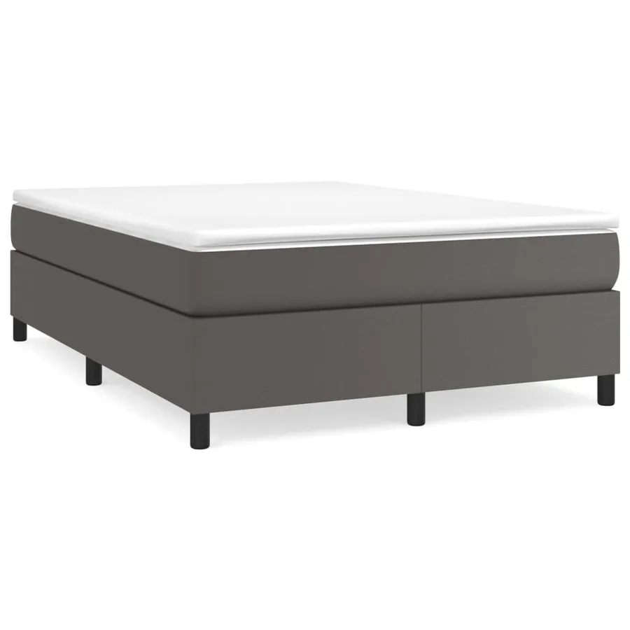 Sommier à lattes de lit avec matelas Gris 140x200 cm Similicuir - 2