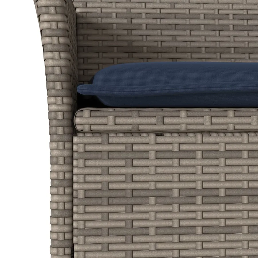 Chaises de jardin avec coussins lot de 2 gris résine tressée - 8
