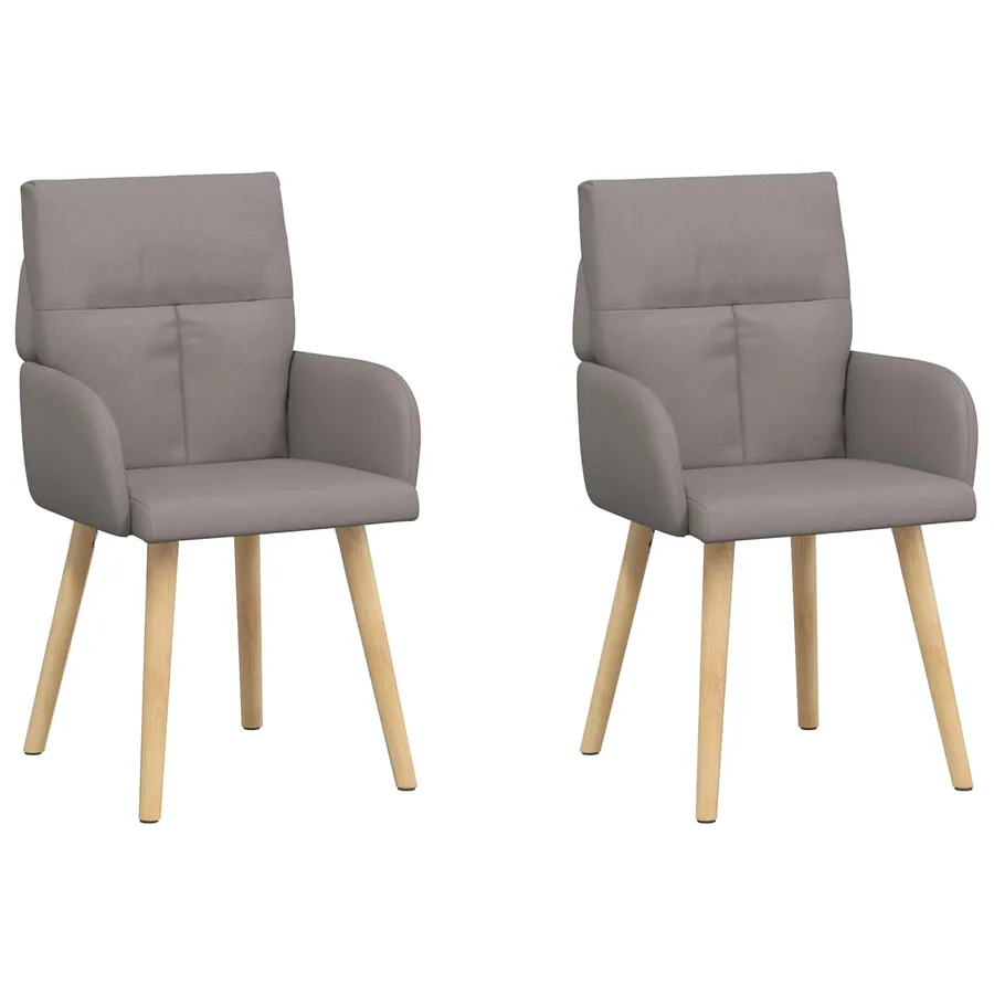 Chaises de salle à manger 2 pcs Tissu Taupe 60 x 56 x 96 cm - 2
