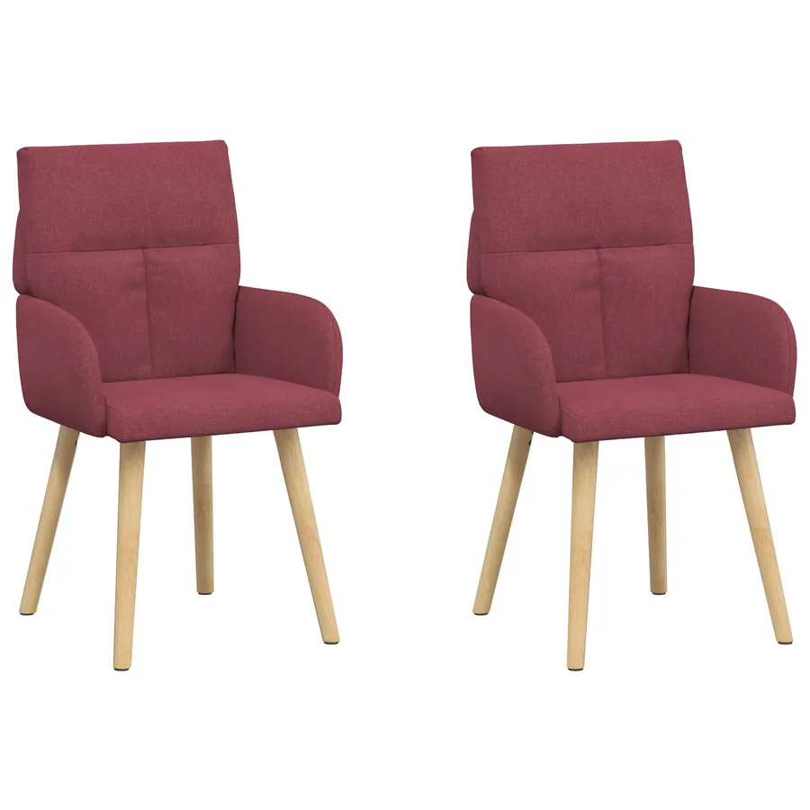 Chaises de salle à manger 2 pcs Tissu Bordeaux 60 x 56 x 96 cm - 2