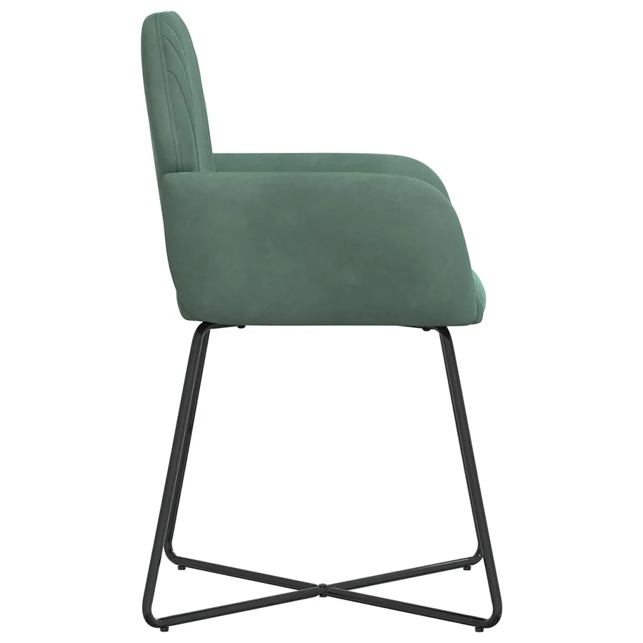 Chaises de salle à manger 2 pcs Velours Vert Mer - 4