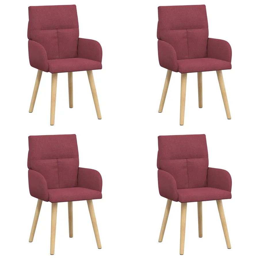 Chaises de salle à manger 4 pcs Tissu Bordeaux 60 x 56 x 96 cm - 2