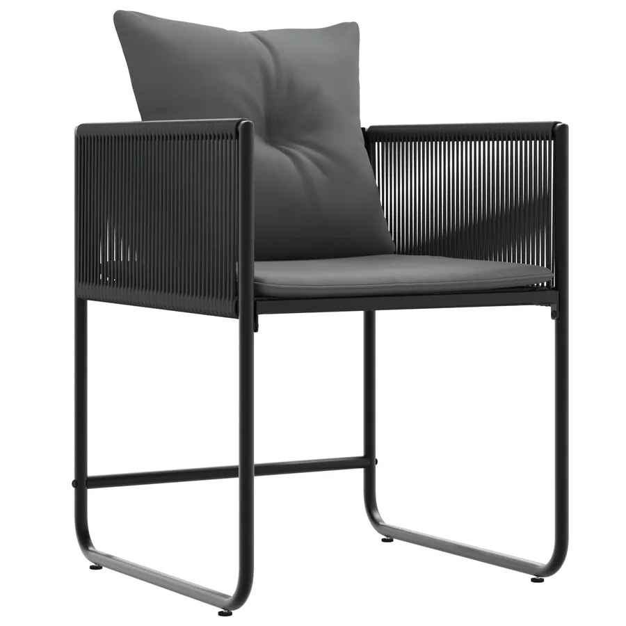 Ensemble de salle à manger pour jardin 9 pcs Noir et anthracite - 4