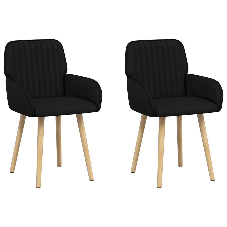 Chaises de salle à manger 2 pcs Tissu Noir 56,5 x 50 x 87,5 cm - 2