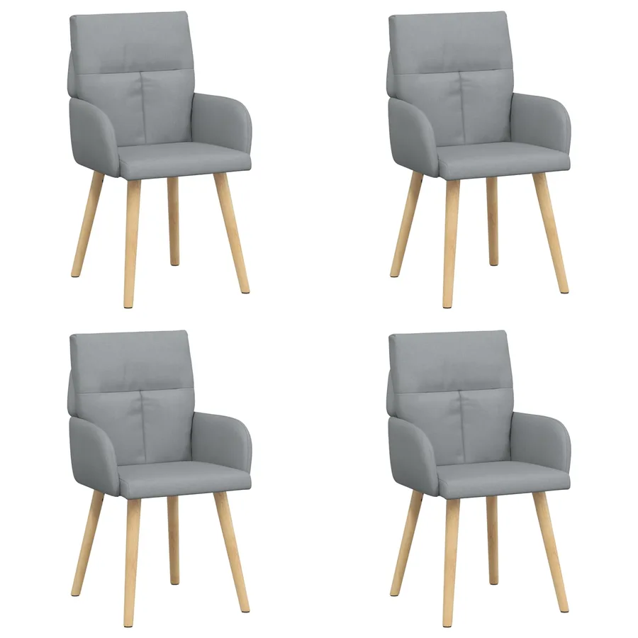 Chaises de salle à manger 4 pcs Tissu Gris clair - 2