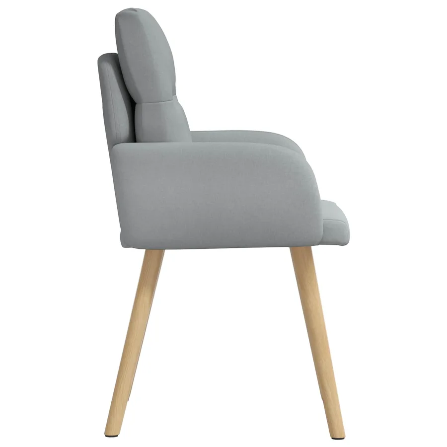 Chaises de salle à manger 4 pcs Tissu Gris clair - 4