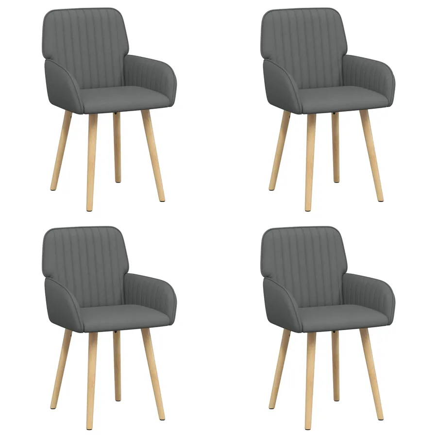 Chaises de salle à manger 4 pcs Tissu Gris foncé - 2