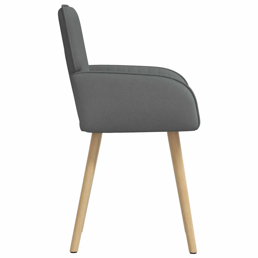 Chaises de salle à manger 4 pcs Tissu Gris foncé - 4