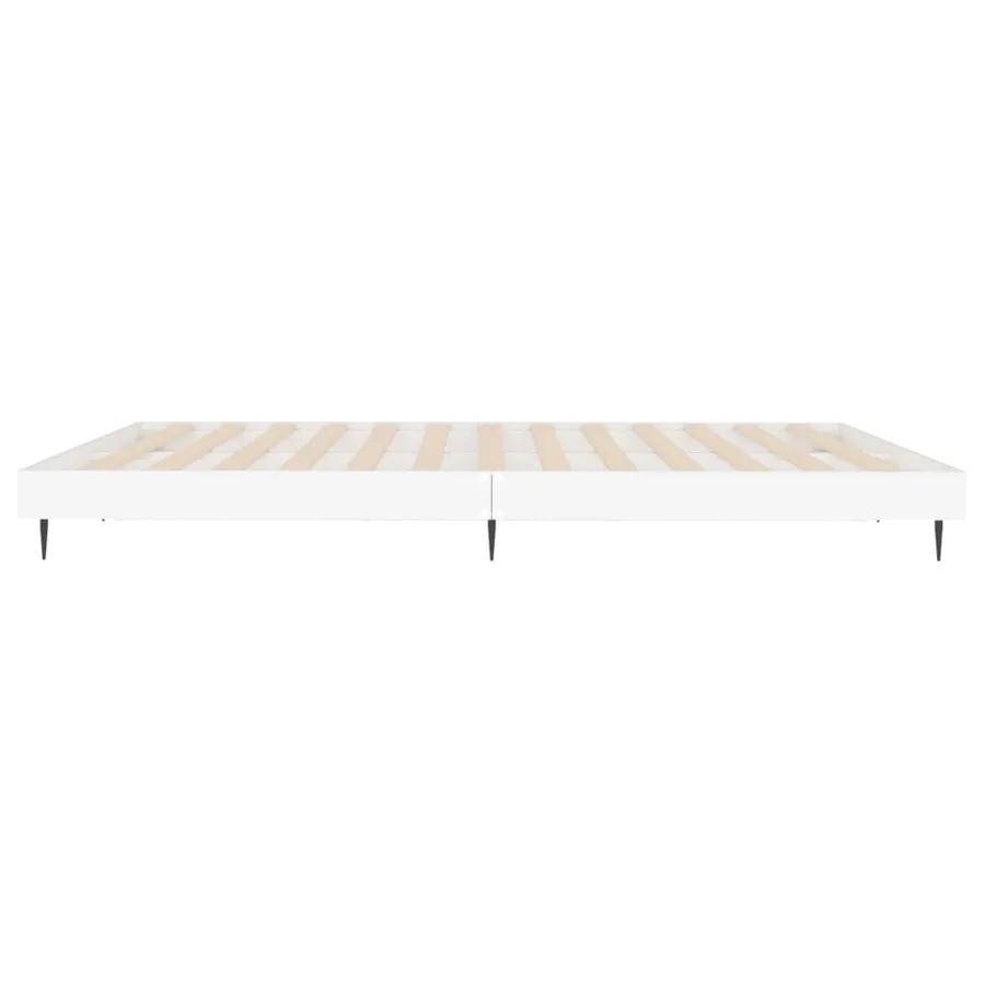 Cadre de lit sans matelas blanc 140x200 cm bois d'ingénierie - 7