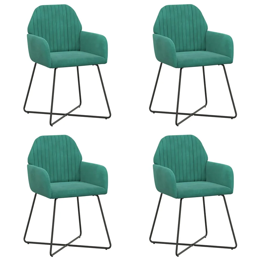 Chaises de salle à manger 4 pcs Velours Turquoise - 2