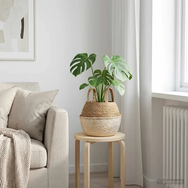 Pot de plante avec poignées Blanc Ø 22 x 20 cm