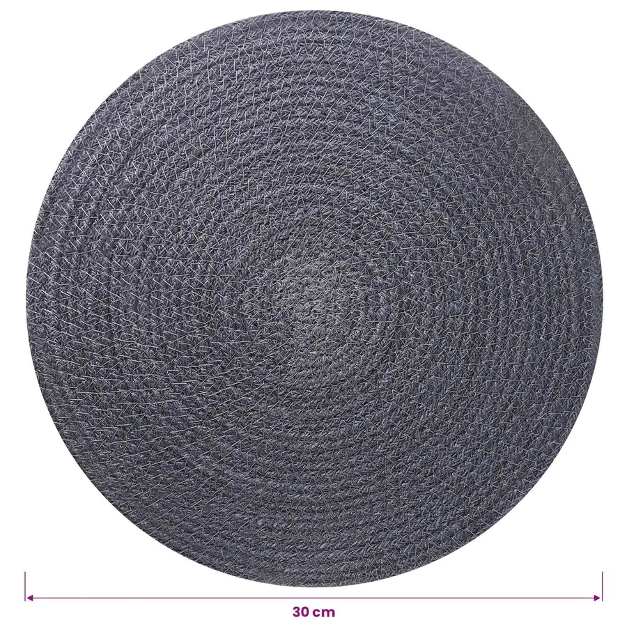 Placemets en jute 6 pcs Gris foncé Ø 30 cm 100 % jute Tossa - 5
