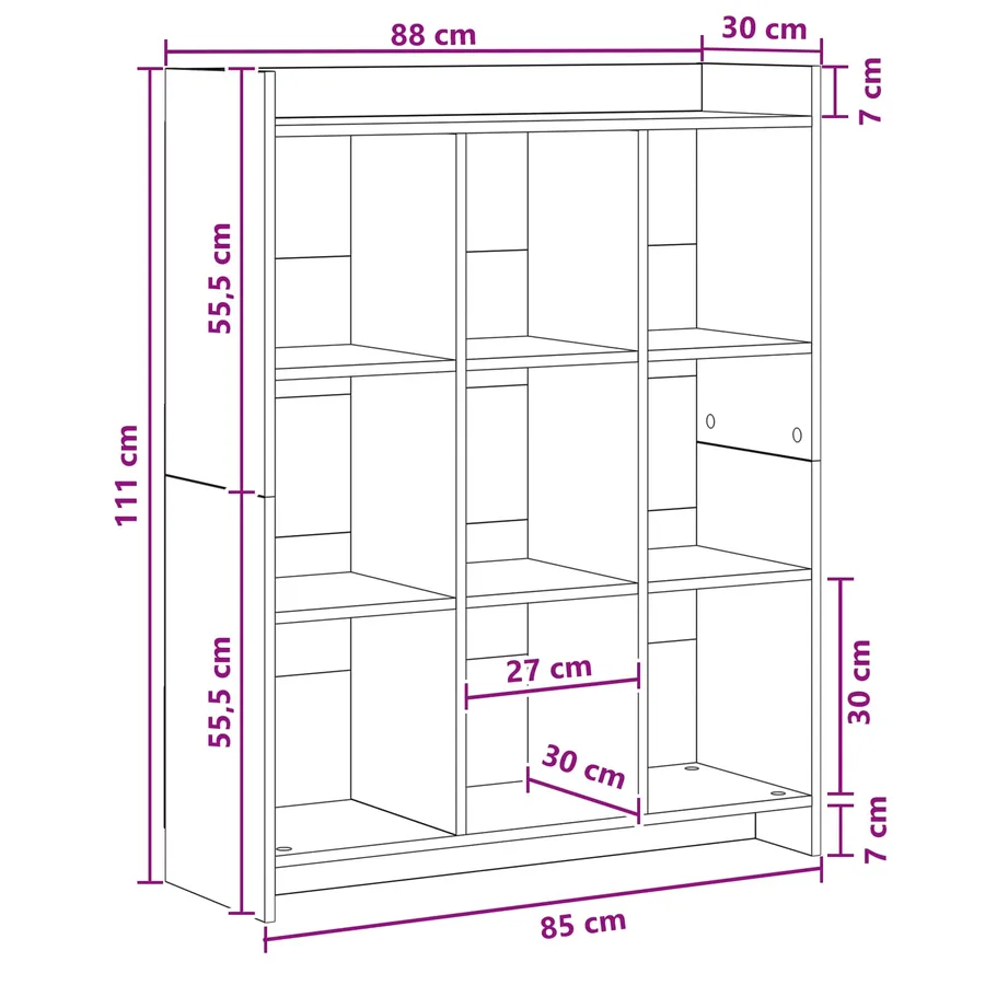 Bibliothèque Blanc 87,5 x 30 x 111 cm Bois d'ingénierie - 8