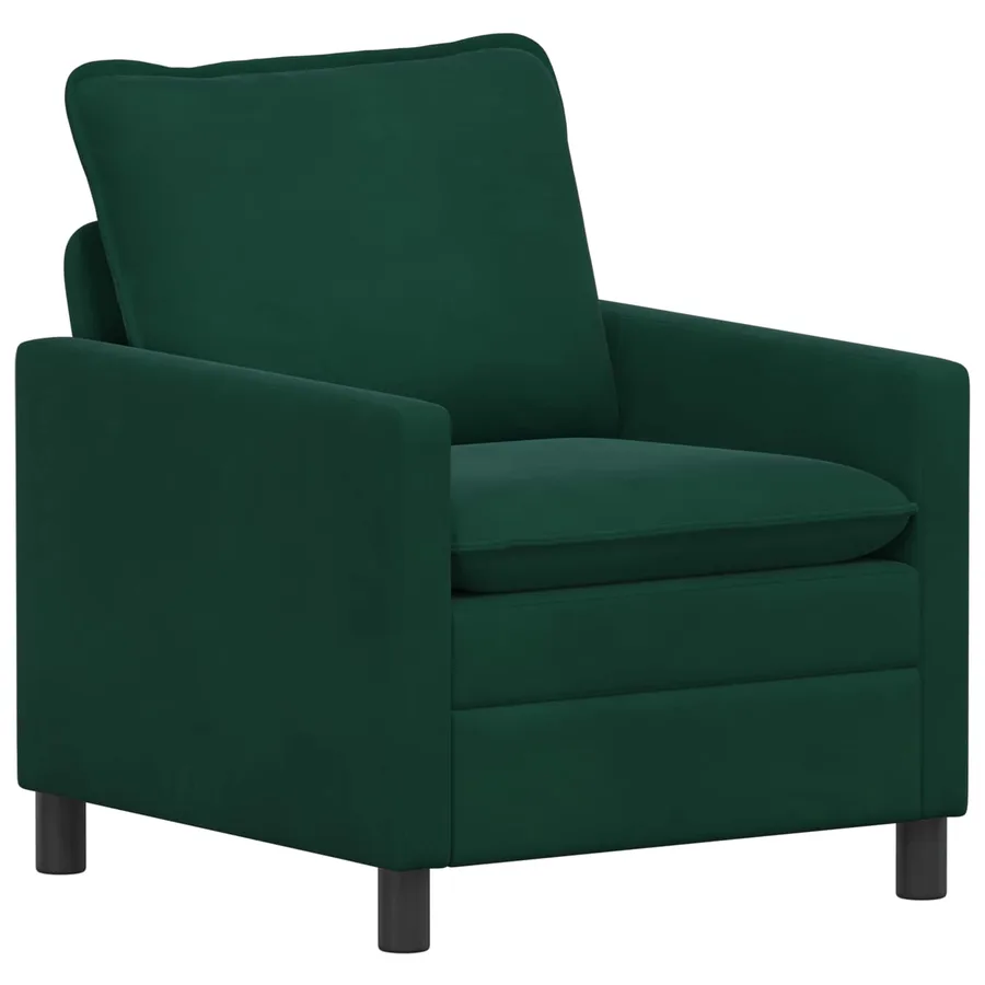 Ensemble de Canapés 2 pcs Vert foncé Velours - 3