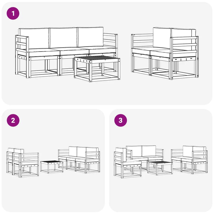 Ensemble de canapés d'extérieur 6 pcs - 6