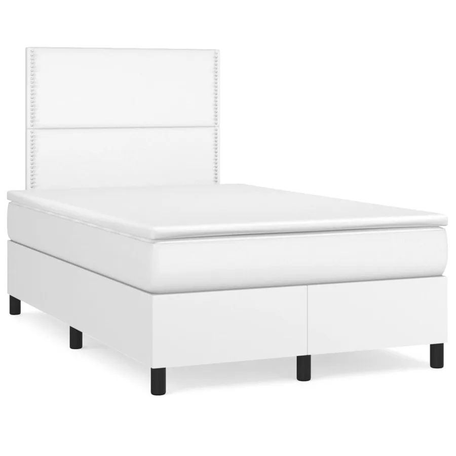 Sommier à lattes de lit avec matelas Blanc 120x200cm Similicuir - 2