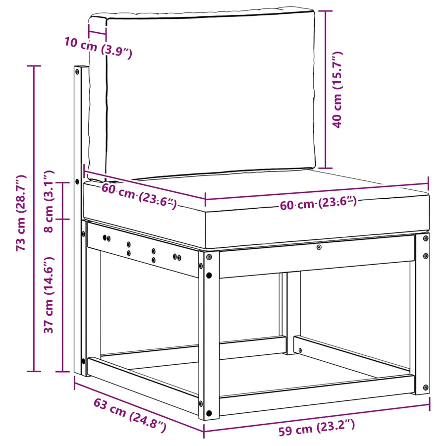 Ensemble de canapés d'extérieur 3 pcs - 7