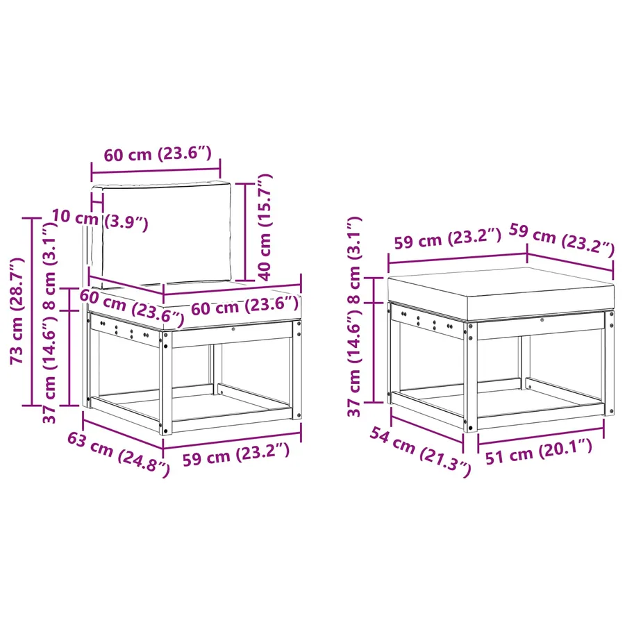 Ensemble de canapés d'extérieur 4 pcs - 7