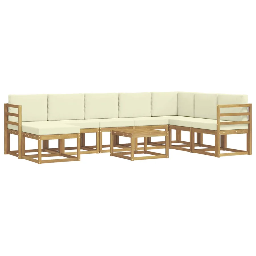 Ensemble de canapés d'extérieur 9 pcs Blanc et crème - 2