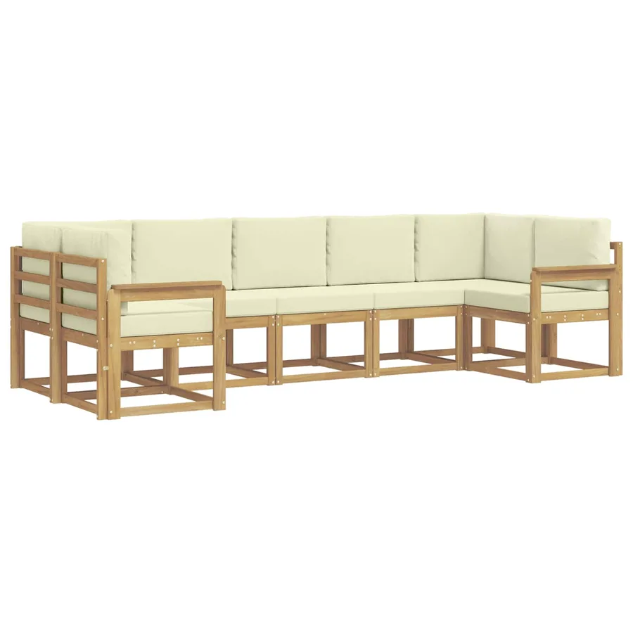 Ensemble de canapés d'extérieur 7 pc Blanc et crème - 2