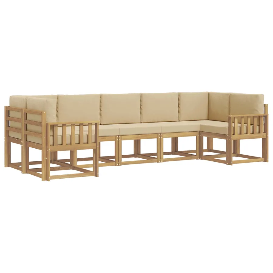 Ensemble de canapés d'extérieur 7 pc Blanc et Beige - 2