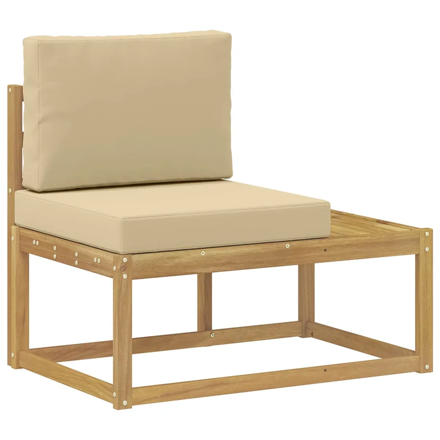 Ensemble de canapés d'extérieur 5 Pièce Blanc et Beige - 5