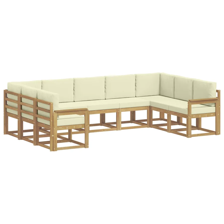 Ensemble de canapés d'extérieur 9 pcs Blanc et crème - 2