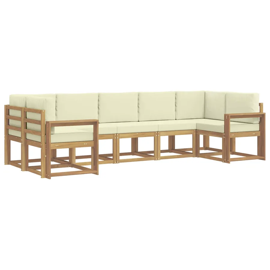 Ensemble de canapés d'extérieur 7 pc Blanc et crème - 2