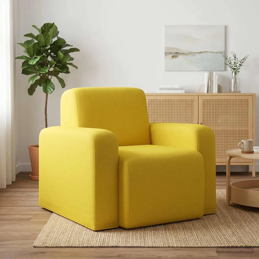 Fauteuil Jaune clair Tissu