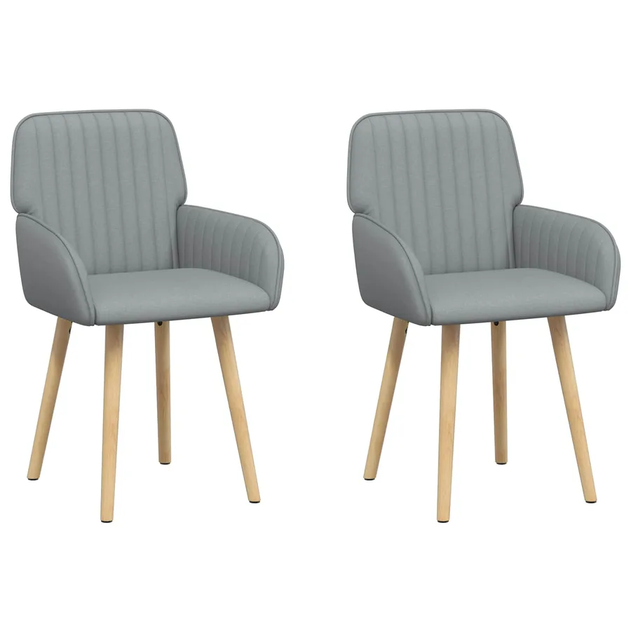 Chaises de salle à manger 2 pcs Tissu Gris clair - 2