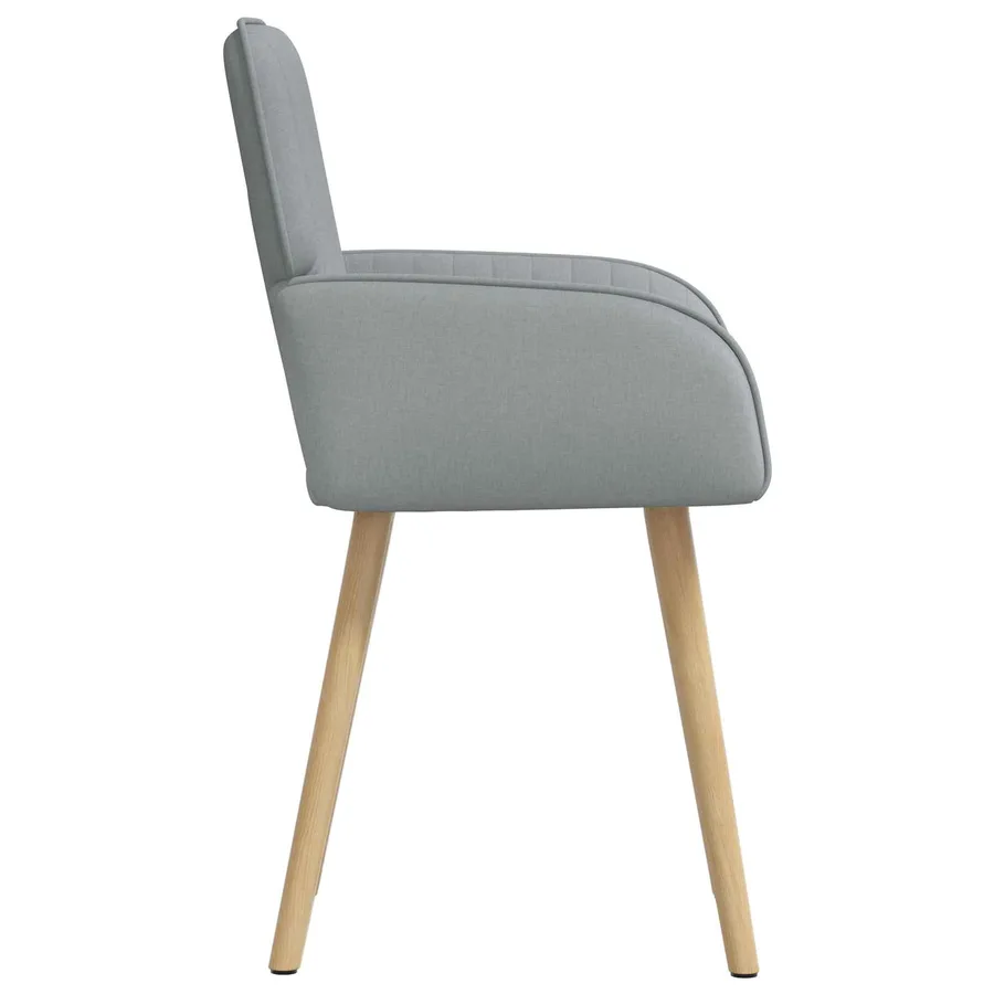 Chaises de salle à manger 2 pcs Tissu Gris clair - 4
