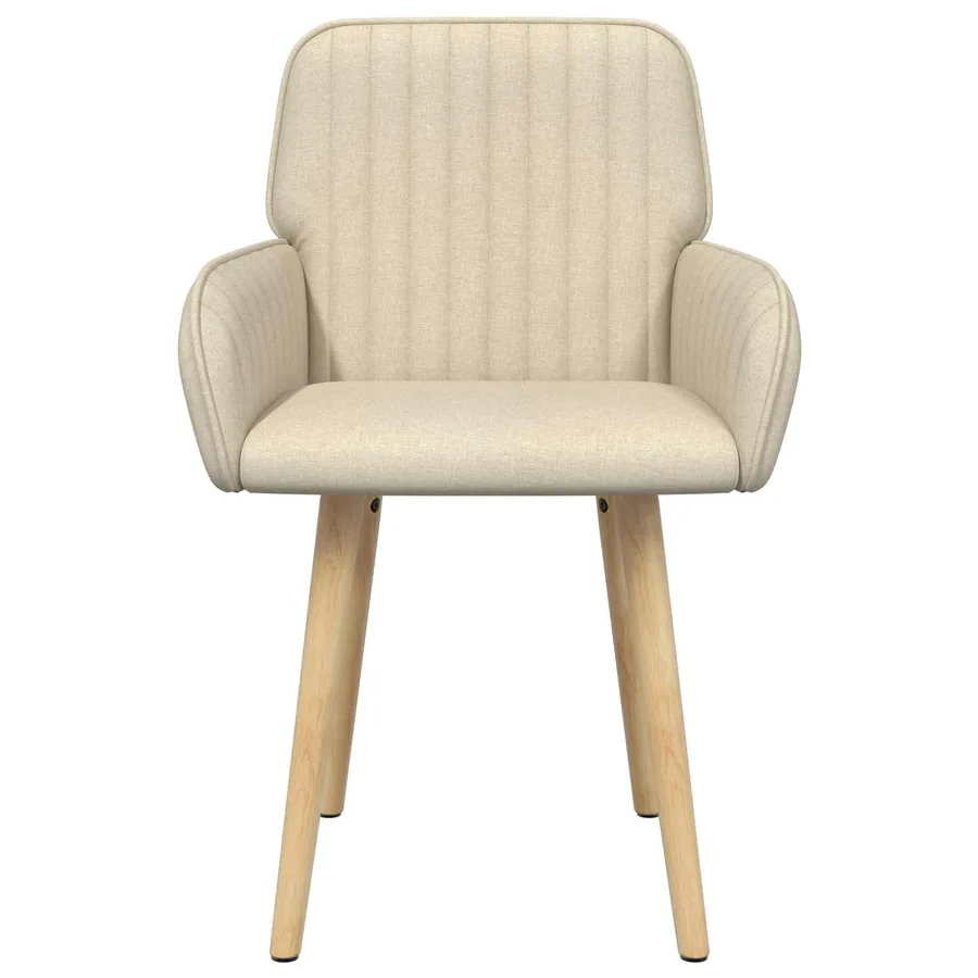Chaises de salle à manger 2 pcs Tissu Crème 56,5 x 50 x 87,5 cm - 2
