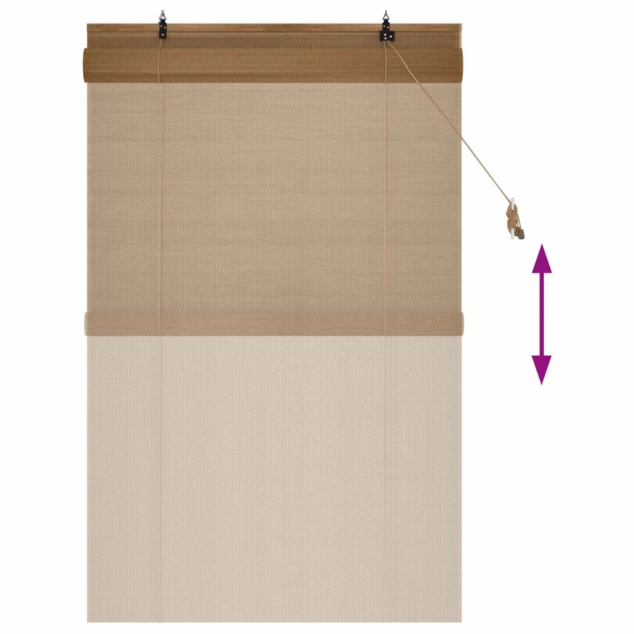 Store enrouleur Marron 100 x 160 cm Bambou - 6