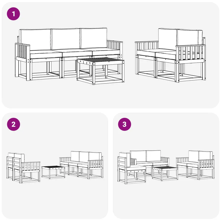 Ensemble de canapés d'extérieur 6 pcs - 6