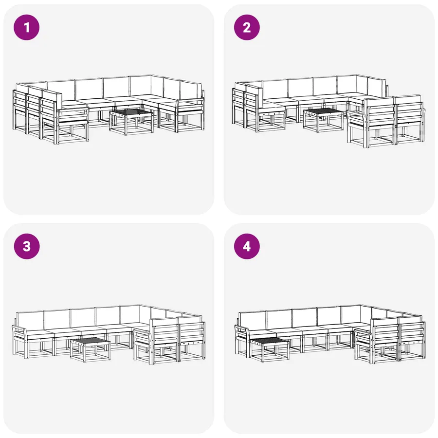 Ensemble de canapés d'extérieur 10 pcs Blanc et anthracite - 7
