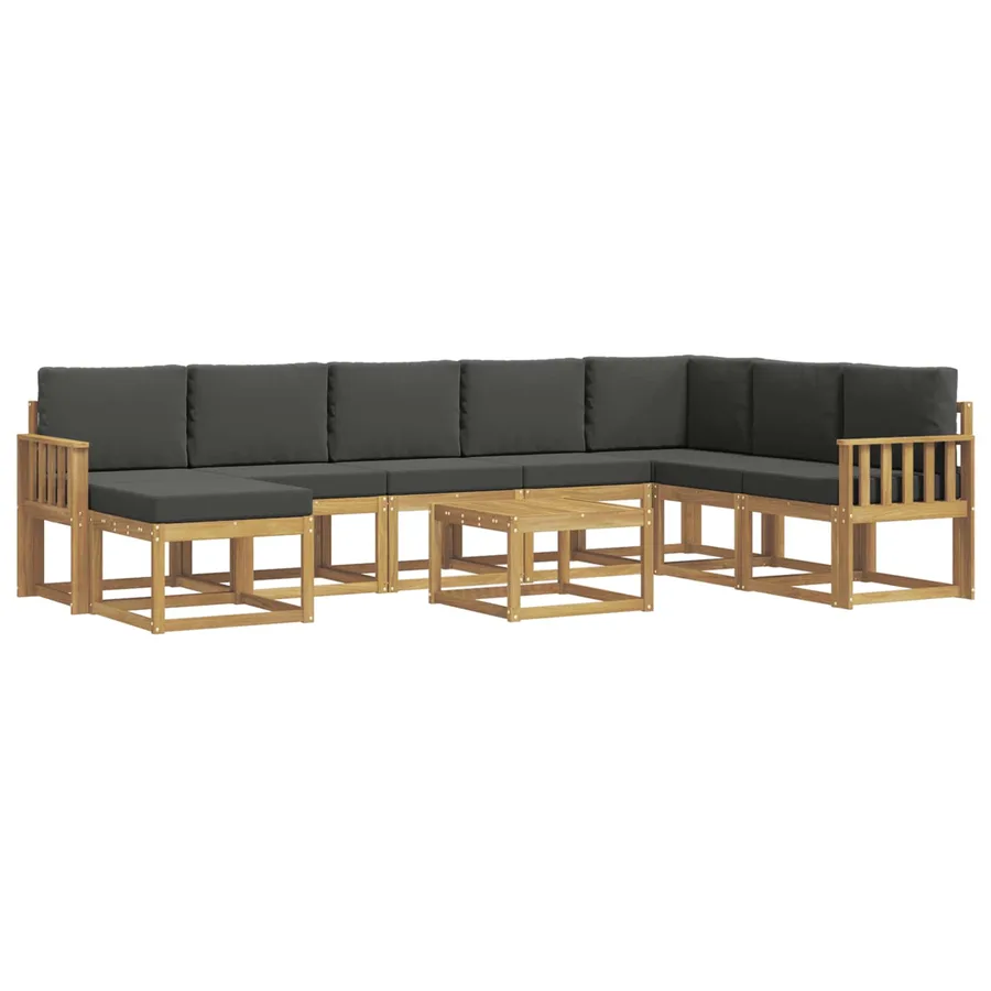 Ensemble de canapés d'extérieur 9 pcs Blanc et anthracite - 2