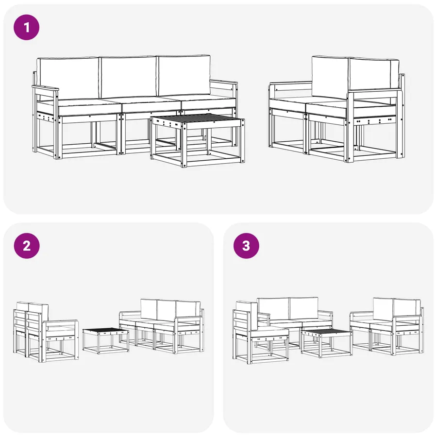 Ensemble de canapés d'extérieur 6 pcs - 6