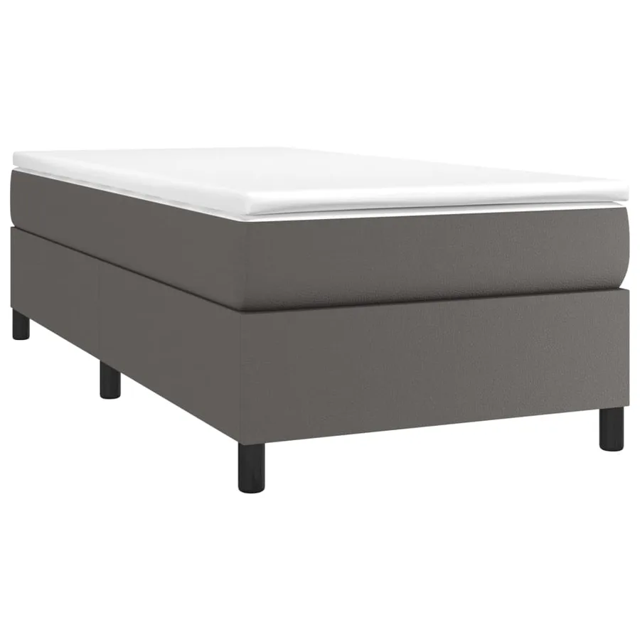 Sommier à lattes de lit avec matelas Gris 100x200 cm Similicuir - 3