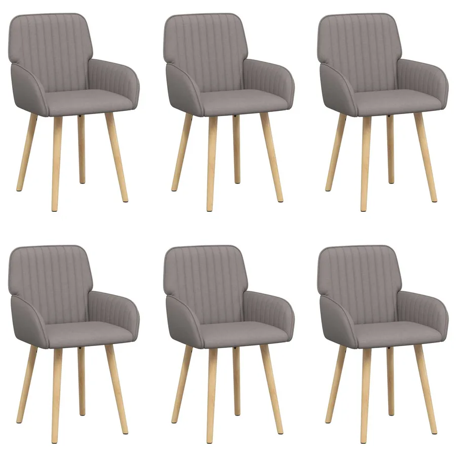 Chaises de salle à manger 6 pcs Tissu Taupe 56,5 x 50 x 87,5 cm - 2