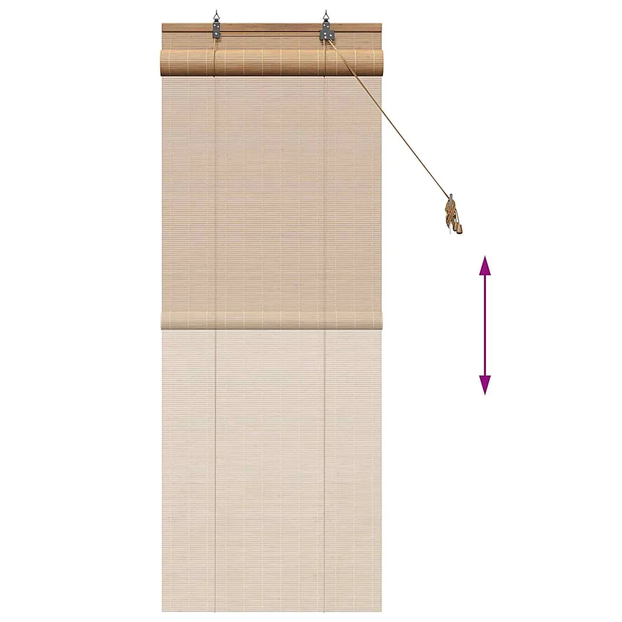 Store enrouleur Marron 40 x 160 cm Bambou - 6