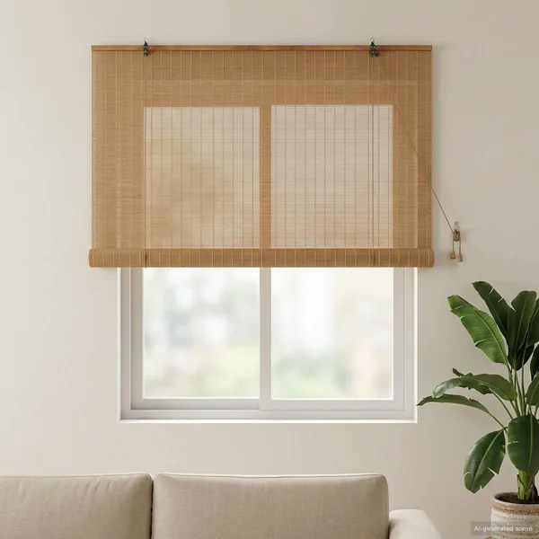 Store enrouleur Marron 160 x 160 cm Bambou