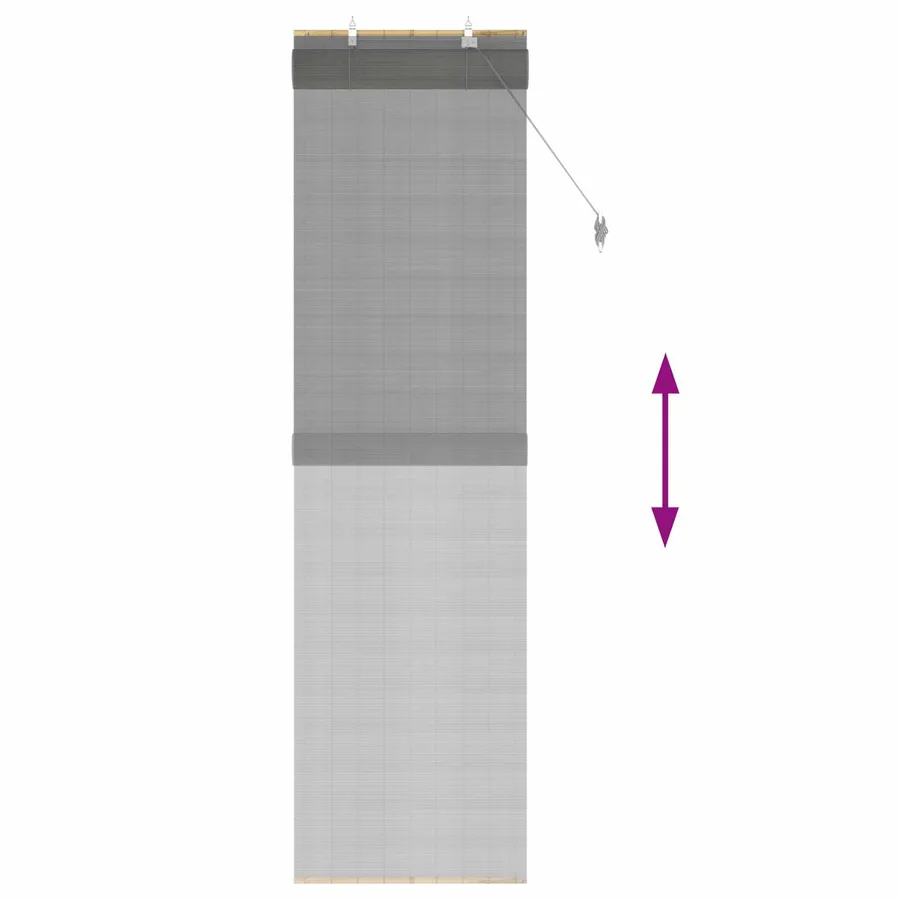 Store enrouleur Gris 70 x 220 cm Bambou - 6