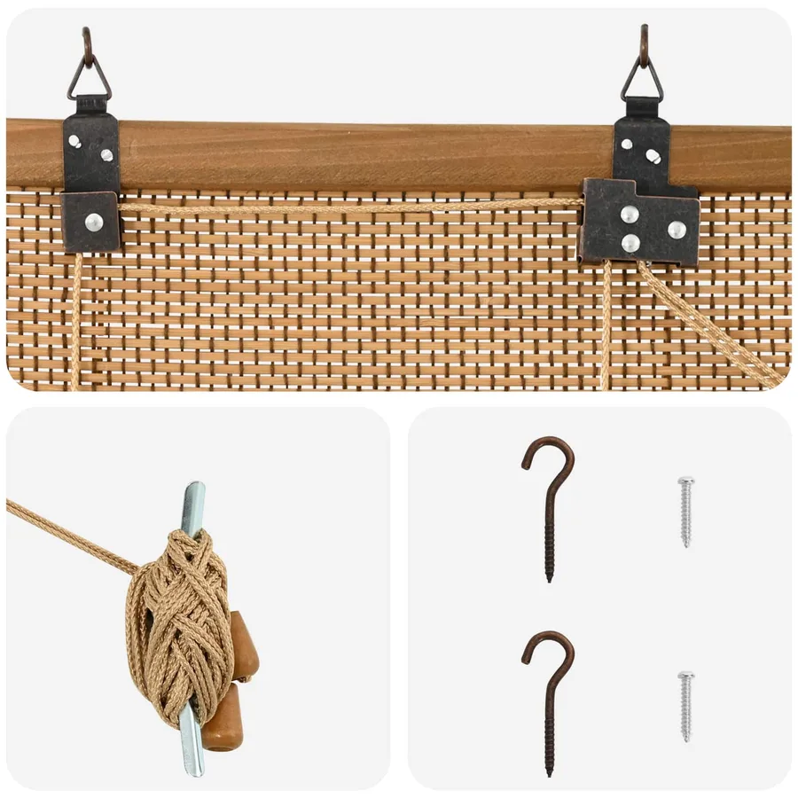Store enrouleur Marron 150 x 220 cm Bambou - 4
