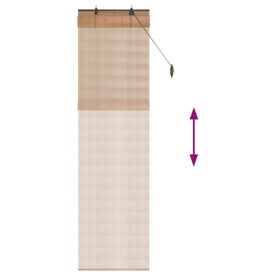 Store enrouleur Marron 40 x 220 cm Bambou - 5