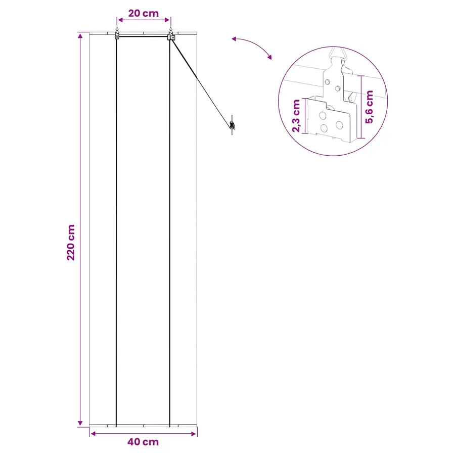 Store enrouleur Marron 40 x 220 cm Bambou - 7
