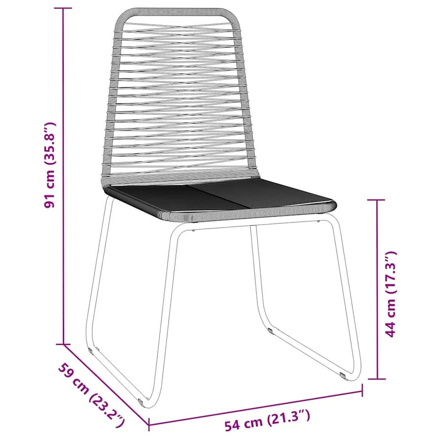 Ensemble de salle à manger pour jardin 7 pcs Noir - 10