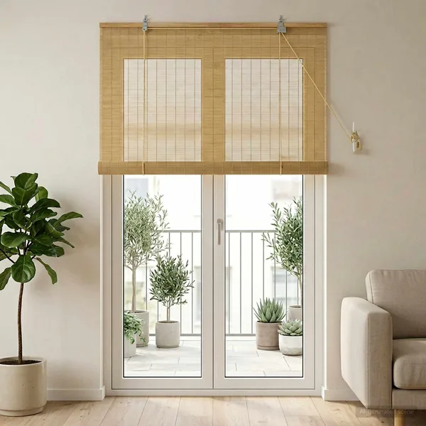 Store enrouleur Naturel 100 x 220 cm Bambou