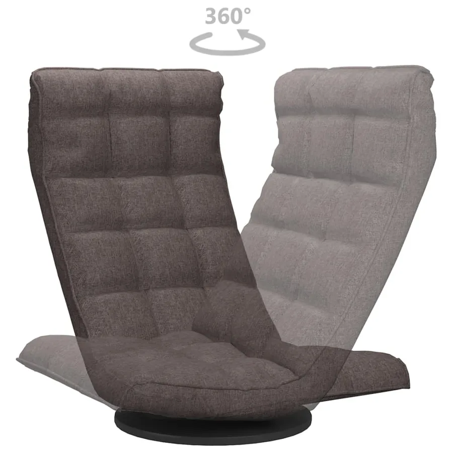 Chaise de sol pivotante Taupe Tissu - 5